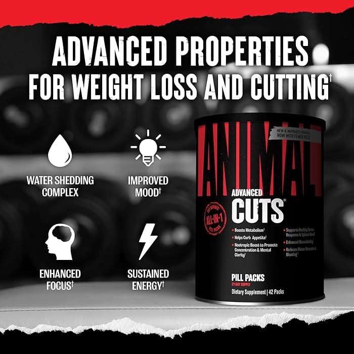 Animal Cuts All-in-1 Thermogenic Fat Burner - 25-Ingredient Cutting Stack with Removable Stim Pill, for Men & Women Athletes - Boosts Metabolism, Curbs Appetite, Sharpens Focus, 42 Pill Packs - Image 2