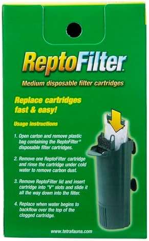 Tetra ReptoFilter Medium Filter Cartridges for Terrariums, 3 Count, Fits TetraFauna ReptoFilter 20 gal, Viquarium, and Decorative ReptoFilter - Image 2