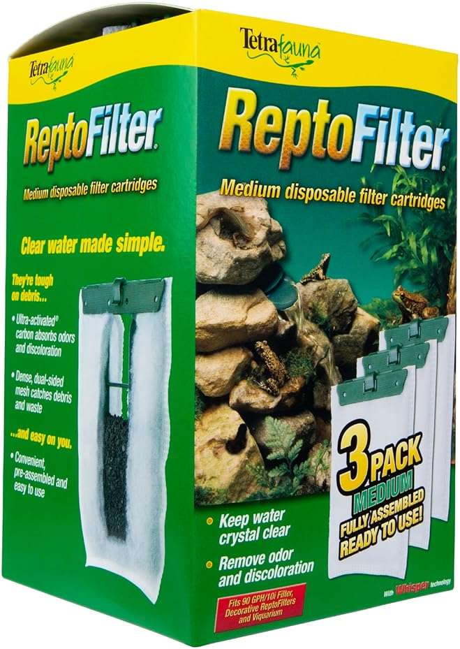 Tetra ReptoFilter Medium Filter Cartridges for Terrariums, 3 Count, Fits TetraFauna ReptoFilter 20 gal, Viquarium, and Decorative ReptoFilter - Image 4