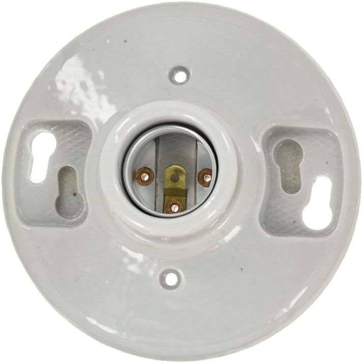 Leviton One-Piece Glazed Porcelain Outlet Box Mount, Aluminum, 49875, White - Image 1