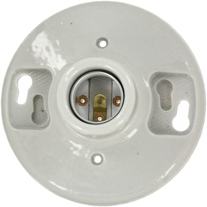 Leviton One-Piece Glazed Porcelain Outlet Box Mount, Aluminum, 49875, White - Product Image