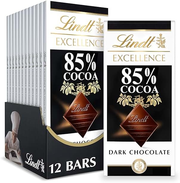 Lindt EXCELLENCE 85% Cocoa Dark Chocolate Bar, Christmas Candy, 3.5 oz. (12 Pack) - Product Image