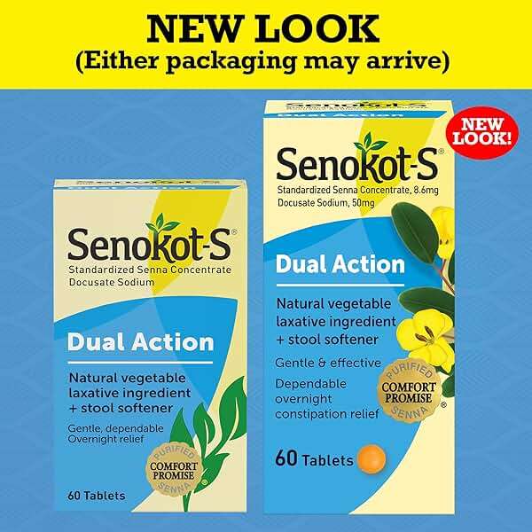 Senokot-S Dual Action 60 Tablets, Natural Vegetable Laxative Ingredient Plus Stool Softener Tablets, Gentle Dependable Overnight Relief of Occasional constipation White - Image 2