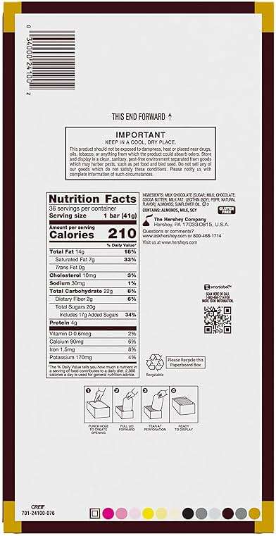 HERSHEY'S Milk Chocolate with Whole Almonds Candy Bars, 1.45 oz (36 Count) - Image 2