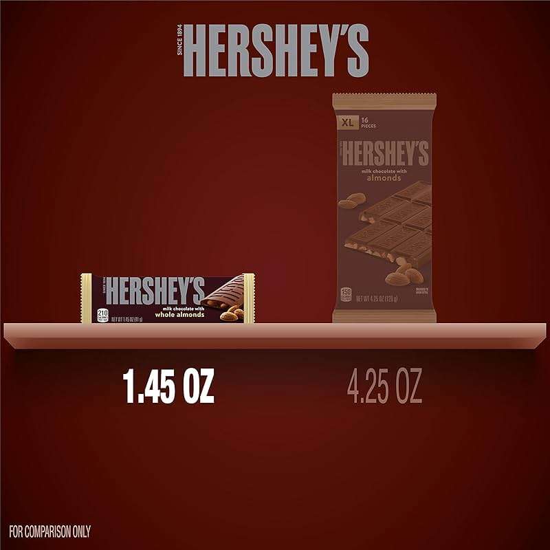 HERSHEY'S Milk Chocolate with Whole Almonds Candy Bars, 1.45 oz (36 Count) - Image 3