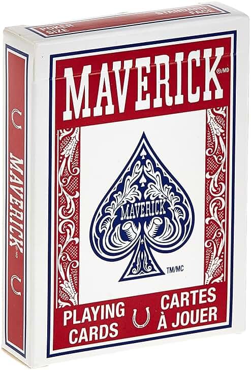 Maverick Poker Playing Cards feature regular index numbers Each Maverick Poker Deck measures 2.5 x 3.5 inches - Product Image