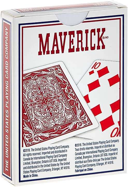 Maverick Poker Playing Cards feature regular index numbers Each Maverick Poker Deck measures 2.5 x 3.5 inches - Image 2