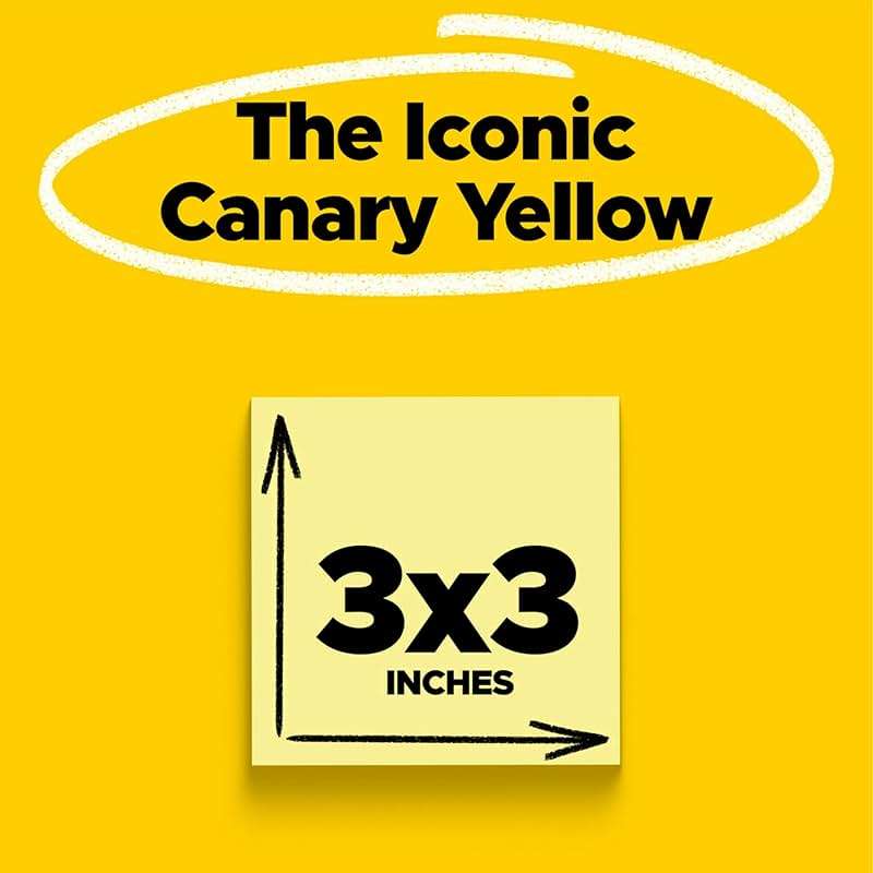 Post-it Super Sticky Notes, 24 Pads, 3 x 3 in., School Supplies, Office Products, Sticky Notes for Vertical Surfaces, Monitors, Walls and Windows, Canary Yellow - Image 3