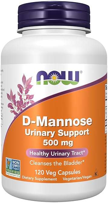 NOW Foods Supplements, D-Mannose 500 mg, Non-GMO Project Verified, Healthy Urinary Tract*, 120 Veg Capsules - Image 1