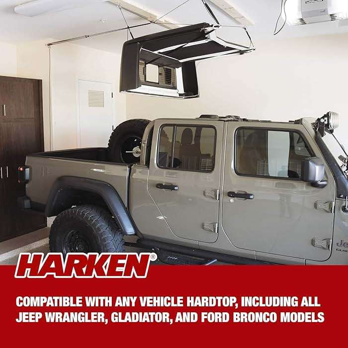 HARKEN - Truck Cap Overhead Garage Storage Hoist, Self-Leveling, Safe Anti-Drop System, Easy One-Person Operation, Smart Garage Organization - 7806 - Image 3