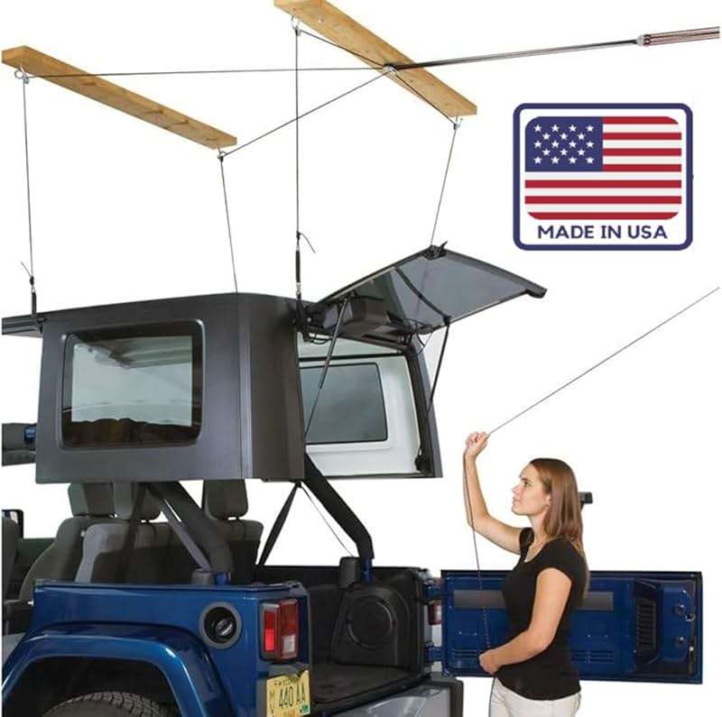 HARKEN - Truck Cap Overhead Garage Storage Hoist, Self-Leveling, Safe Anti-Drop System, Easy One-Person Operation, Smart Garage Organization - 7806 - Image 4