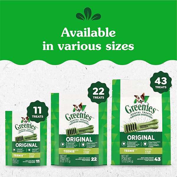 Greenies Veterinarian-Recommended Adult Natural Dental Dog Treats Teenie Size, Dog Dental Chews, Original Flavor, 12 oz. Pack, 43 Count - Image 11