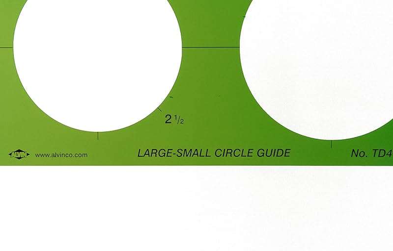 Alvin, Circle Guide Template, 46 Circles, 8.625 inches x 11.125 inches x .030 inches - Image 3