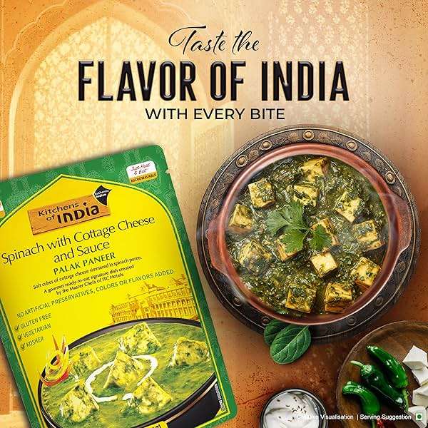 Kitchens Of India Ready To Eat Palak Paneer, Spinach & Cottage Cheese, 10-Ounce Boxes (Pack of 6) - Image 3