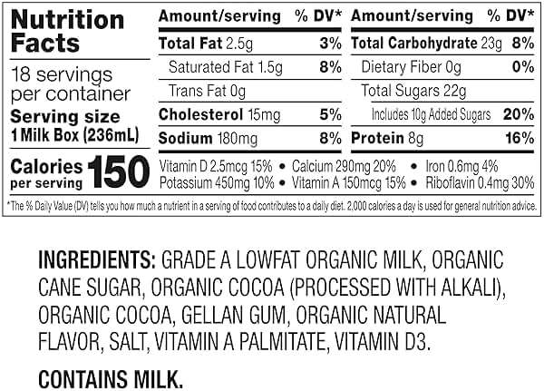 Horizon Organic Shelf Stable 1% Lowfat Chocolate Milk Boxes, Pack of 18 - 8g Protein per Serving - Image 2