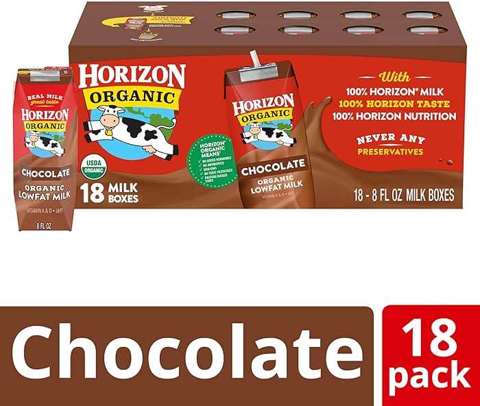 Horizon Organic Shelf Stable 1% Lowfat Chocolate Milk Boxes, Pack of 18 - 8g Protein per Serving - Image 3