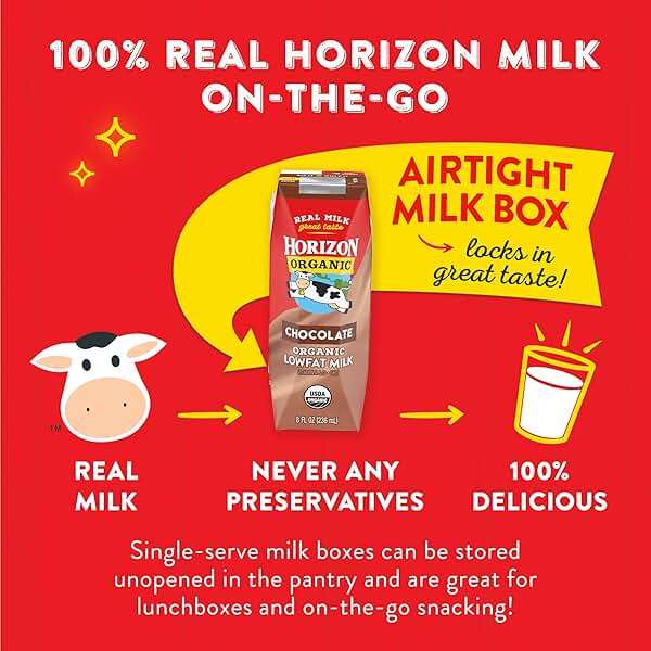 Horizon Organic Shelf Stable 1% Lowfat Chocolate Milk Boxes, Pack of 18 - 8g Protein per Serving - Image 6