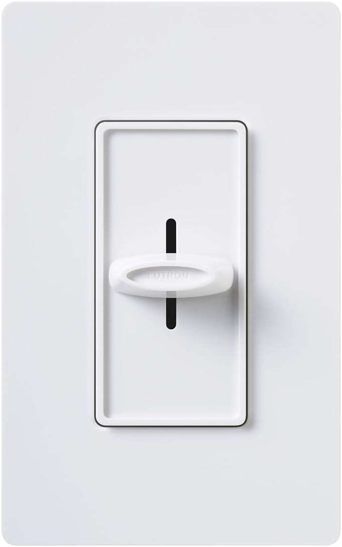 Lutron Skylark Slide-to-Off Dimmer, 1000-Watt Incandescent, Single-Pole, S-1000-WH, White - Image 2