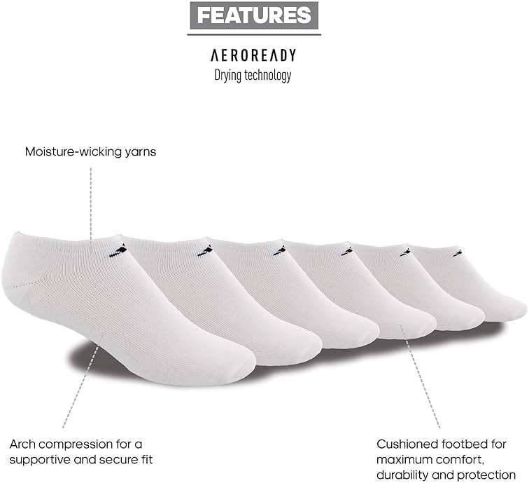 adidas Men's Athletic Cushioned 6-Pack No Show, Socks for Men - Image 2