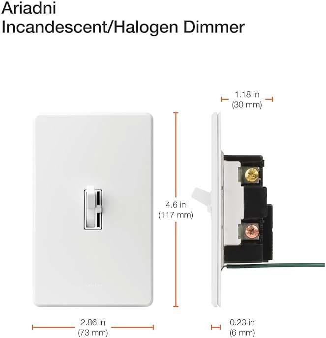 Lutron Toggler 1000-Watt 3-Way Incandescent Dimmer Switch, AY-103P-WH, White - Image 3