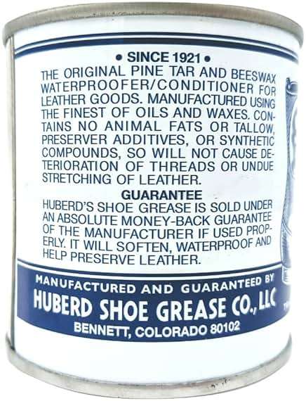 Huberd's Shoe Grease 7.5 oz, Leather Conditioner and Waterproofer for Boots, Shoes, Saddles, and Gear. Beeswax and Pine Tar Formula. Since 1921. - Image 3