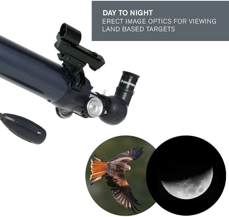 Celestron – AstroMaster 70AZ Telescope – Refractor Telescope – Fully-Coated Glass Optics – Adjustable-Height Tripod – Bonus Astronomy Software Package - Image 5