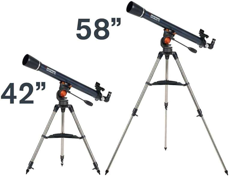 Celestron – AstroMaster 70AZ Telescope – Refractor Telescope – Fully-Coated Glass Optics – Adjustable-Height Tripod – Bonus Astronomy Software Package - Image 9