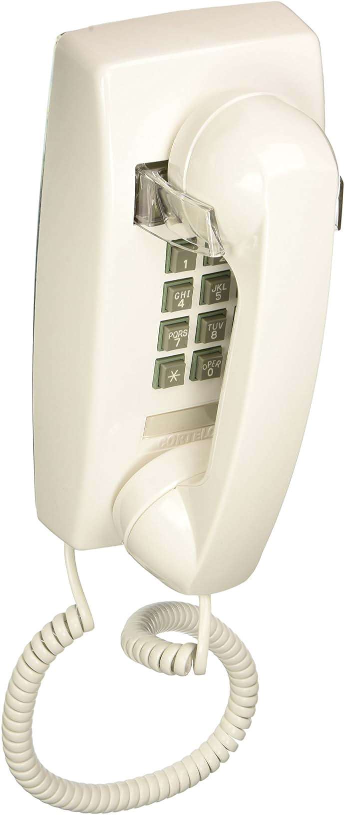 Cortelco 255415-VBA-20M Single Line White Wall Telephone - Image 1