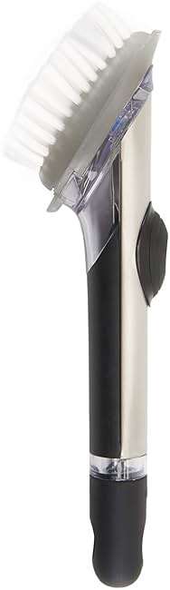 OXO Steel Soap Dispensing Dish Brush, Dish Scrubber - Image 4