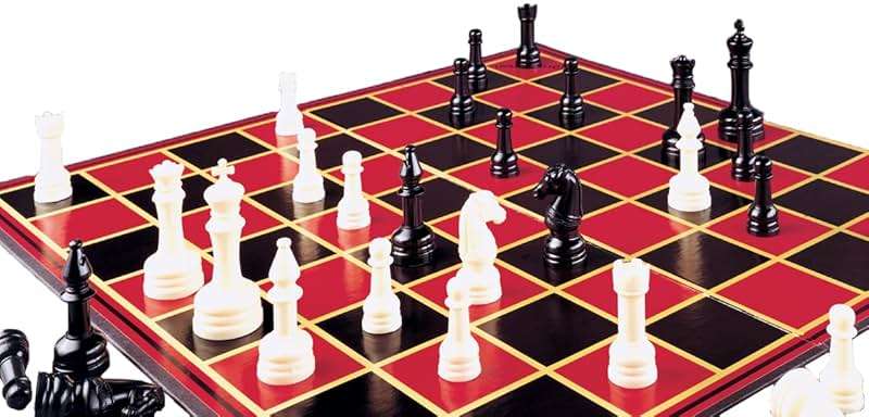 Pressman Toy Chess in Box, Red, 5" - Image 3