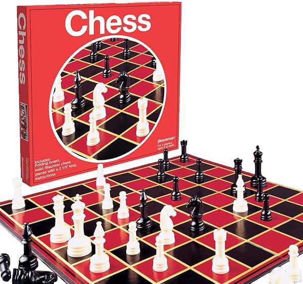Pressman Toy Chess in Box, Red, 5" - Image 4
