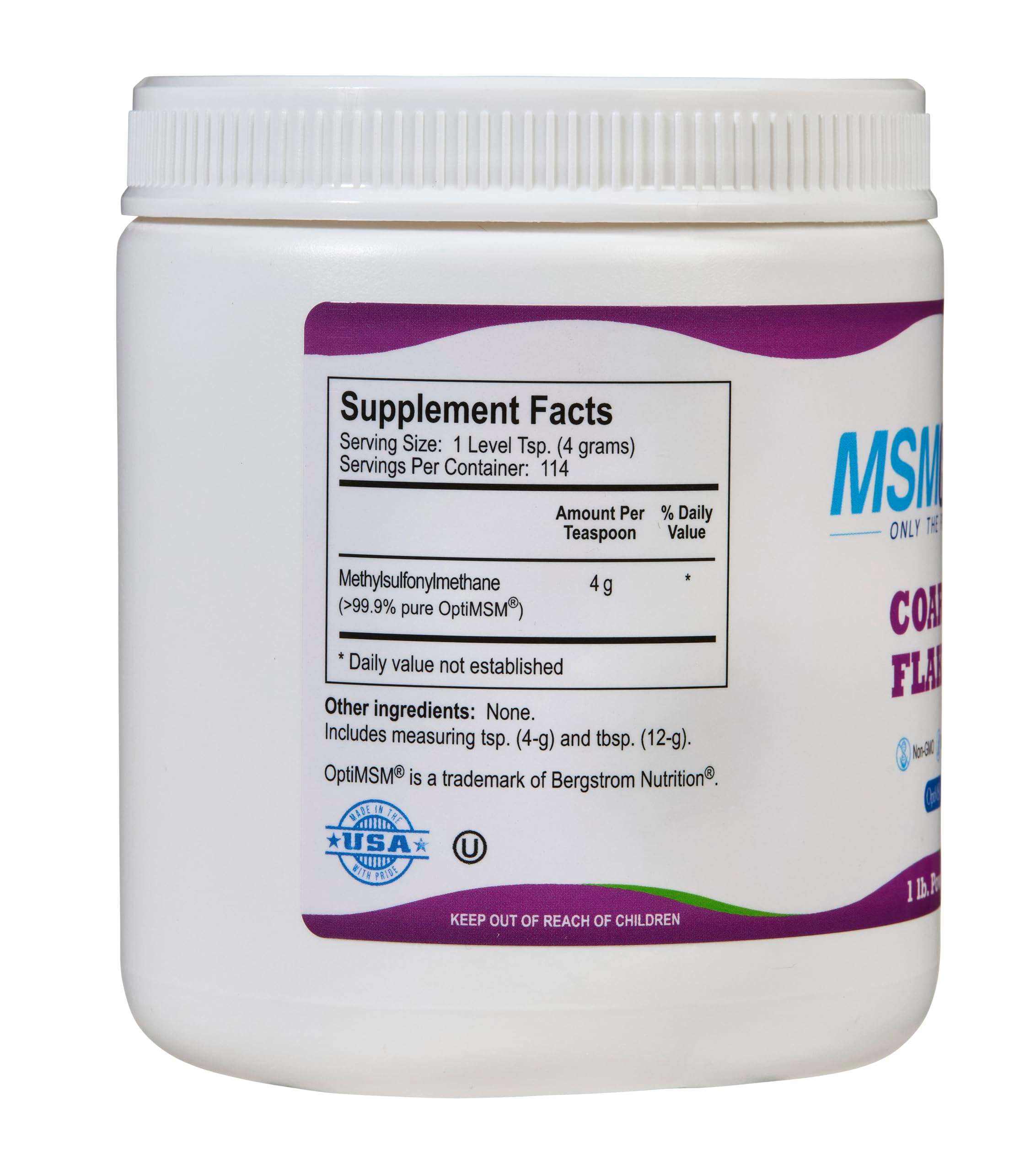 KALA HEALTH MSMPure Coarse MSM Powder Flakes – US-Made MSM for Joint Health, Skin Appearance, and Hair & Nail Support – 1 lb, Organic Sulfur - Image 3