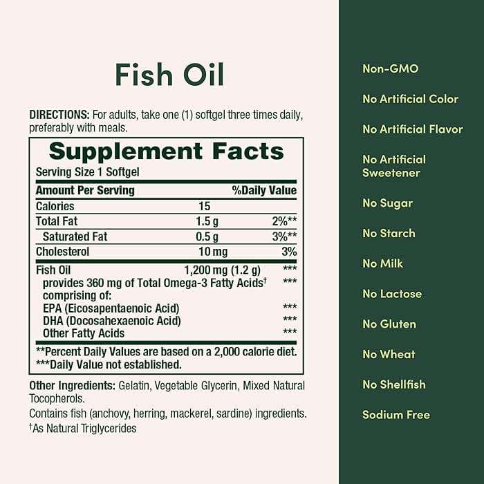 Nature's Bounty Fish Oil Omega 3 Supplements - Supports Heart Health, 1200 Mg Fish Oil, Omega-3, 200 Softgels (Pack of 1) - Image 5