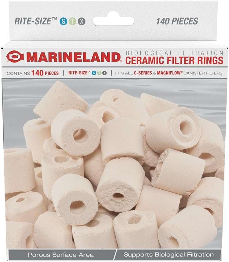 Marineland Ceramic Filter Rings, 140 Count, Support Biological Aquarium Filtration, Rite-Size S, T and X, Fit All C-Series and Magniflow Canister Filters - Image 1
