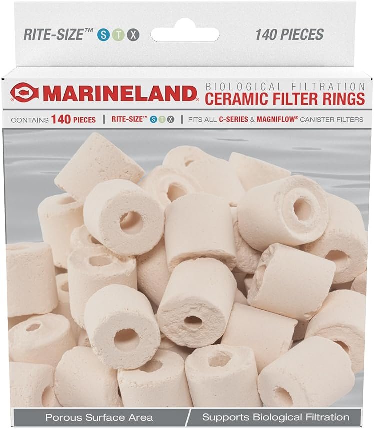 Marineland Ceramic Filter Rings, 140 Count, Support Biological Aquarium Filtration, Rite-Size S, T and X, Fit All C-Series and Magniflow Canister Filters - Product Image