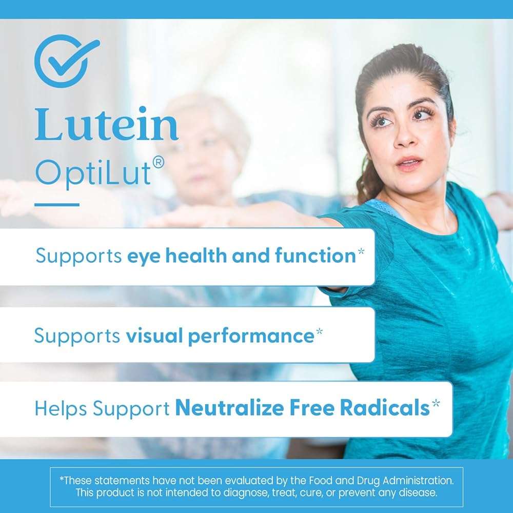 Doctor's Best Lutein Supplement 20mg with Trans Zeaxanthin - Lutein for Eyes, Eye Health Vitamins for Men & Women, Vision and Macular Health Support Capsules, OptiLut Marigold Flower - 120 Veg Caps - Image 6