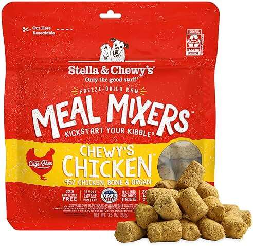 Stella & Chewy's Freeze-Dried Raw Chicken Meal Mixers- Dog Food Topper and Mixer - Made with 95% Cage-Free Chicken, Organs & Bone - Perfect for Picky Eaters - Grain-Free - 3.5oz - Image 1