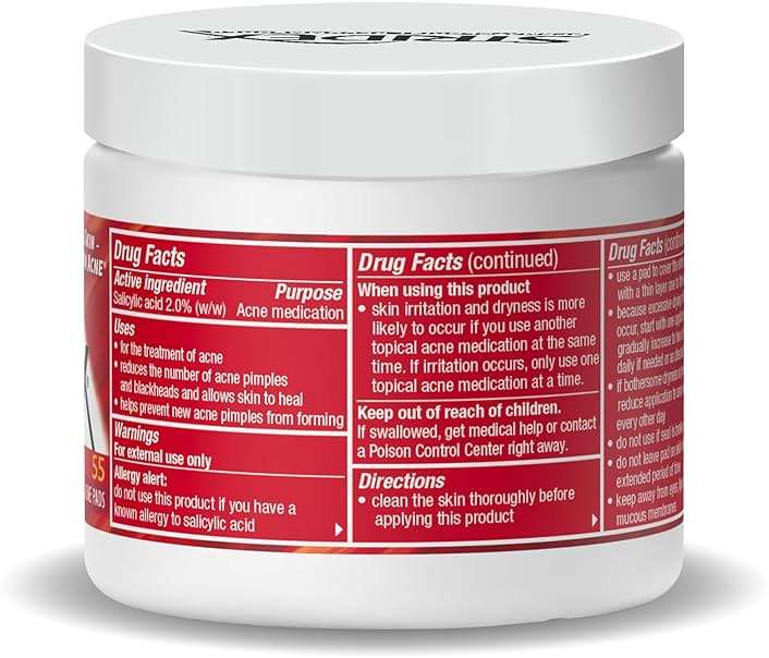 Stridex Medicated Acne Pads, Maximum, 55 Count – Facial Cleansing Wipes, Alcohol Free, Acne Treatment for Face, For Moderate Acne, Smooth Application - Image 10