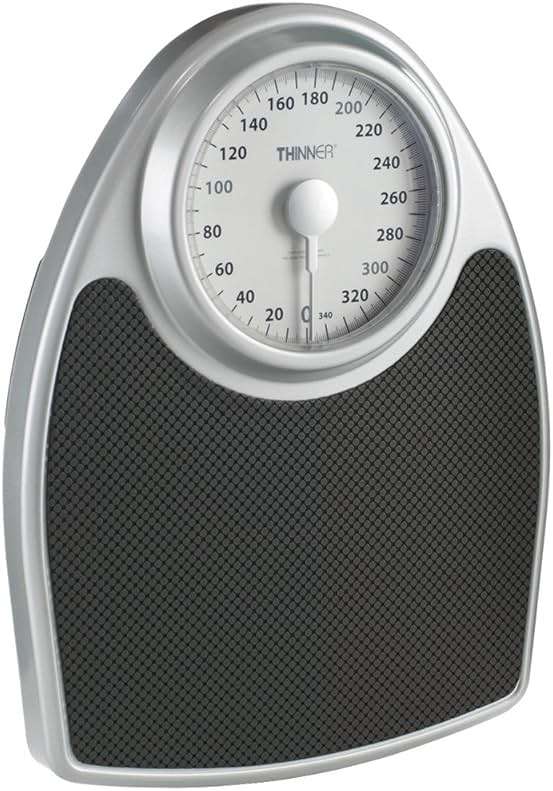 Thinner by Conair Scale for Body Weight, Analog Bathroom Scale in Black - Image 1