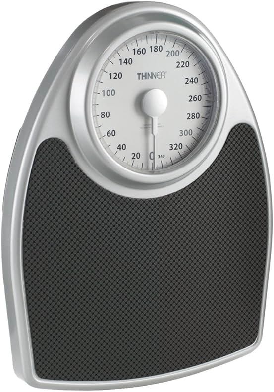 Thinner by Conair Scale for Body Weight, Analog Bathroom Scale in Black - Product Image