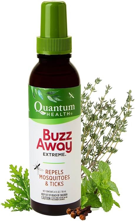Quantum Health Buzz Away Extreme - DEET-free Insect Repellent, Essential Oil Bug Spray - Small Children and Up, Travel Friendly, 4 Fl Oz - Product Image
