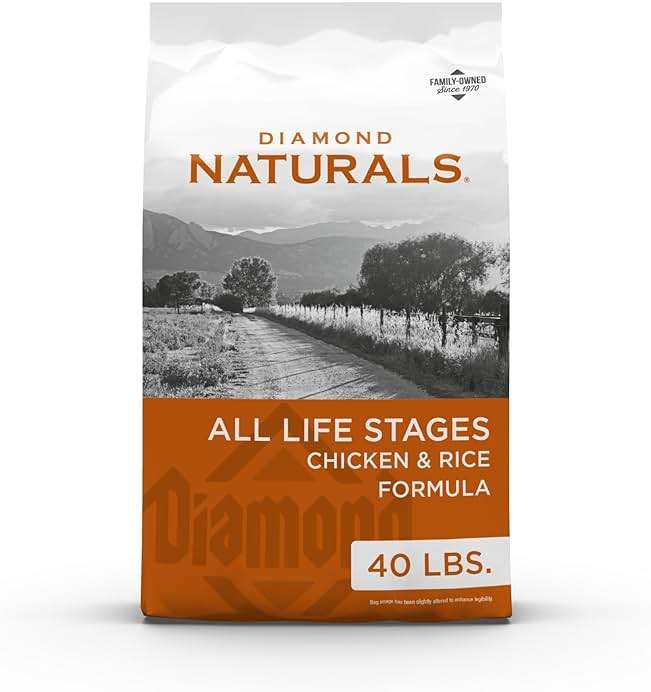 Diamond Naturals All Life Stages Chicken and Rice Formula Dry Dog Food Protein from Real Chicken, and Probiotics 40 Pound (Pack of 1) - Image 1