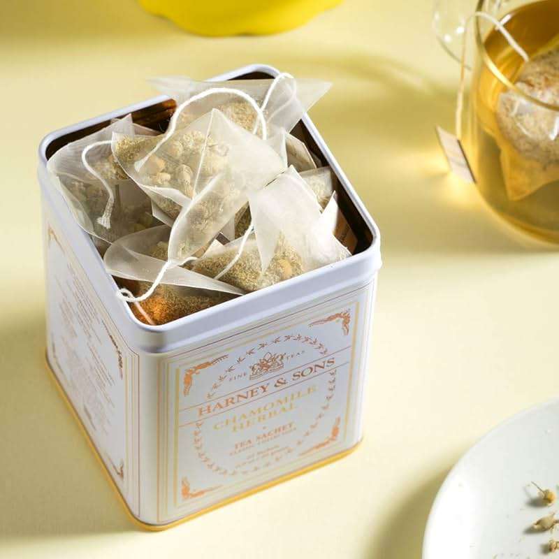 Harney & Sons Chamomile Herbal Tea, 20 Sachets in Classic Tin – Premium Egyptian Chamomile, Caffeine-Free, Relaxing Floral Herbal Tea - Image 3