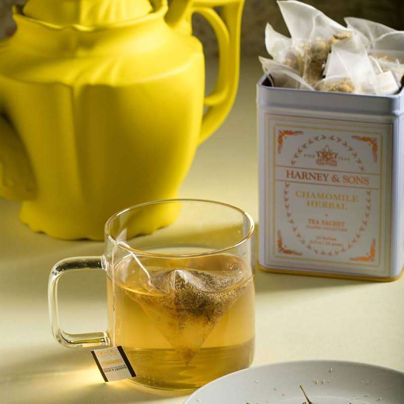 Harney & Sons Chamomile Herbal Tea, 20 Sachets in Classic Tin – Premium Egyptian Chamomile, Caffeine-Free, Relaxing Floral Herbal Tea - Image 4