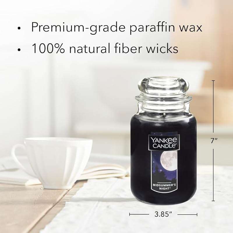 Yankee Candle MidSummer's Night Scented Classic Large Single Wick Jar Candle 22oz with Over 110 Hours of Burn Time Ideal for Dinner Parties Relaxing Saturdays and Special Occasions - Image 3