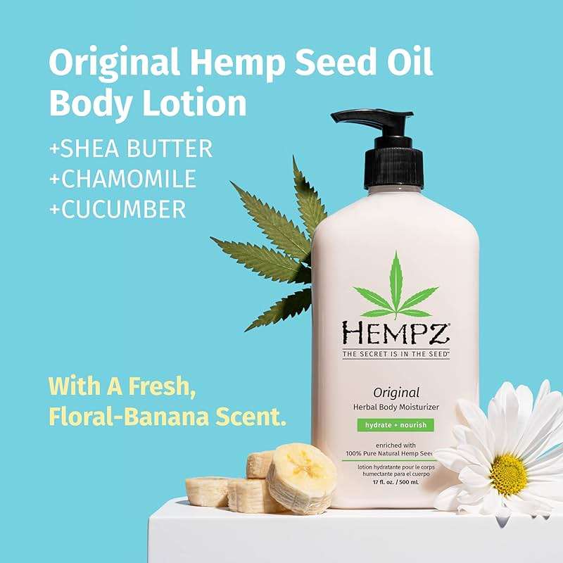 Hempz Original, Natural Hemp Seed Oil Body Moisturizer with Shea Butter and Ginseng, Original Scent, Floral Banana, 17 Fl.Oz ( Packaging may vary ) - Image 3
