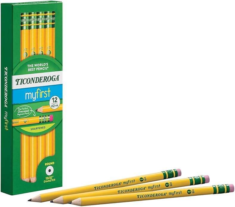 Ticonderoga My First Wood-Cased Pencils, Pre-Sharpened, 2 HB, Yellow, 12 Count - Image 5