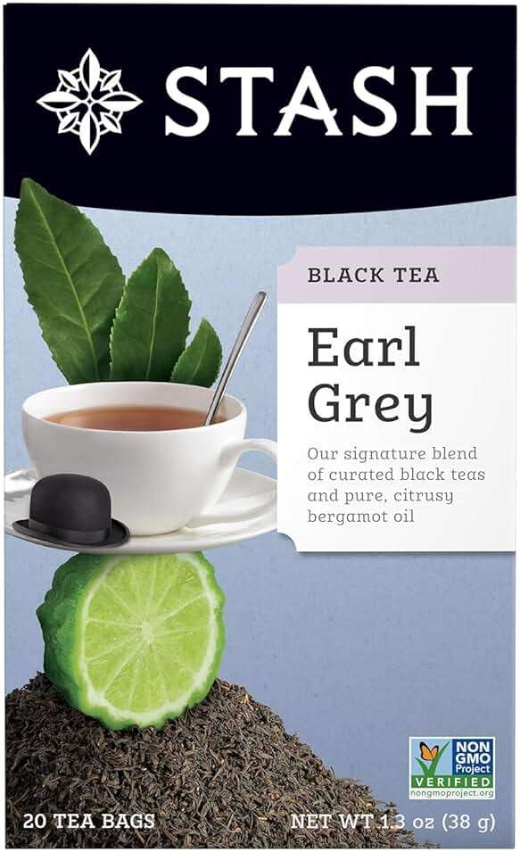 Stash Tea Black Tea, Earl Gray, 20 Tea Bags, 1.3 oz (38 g) - Image 1