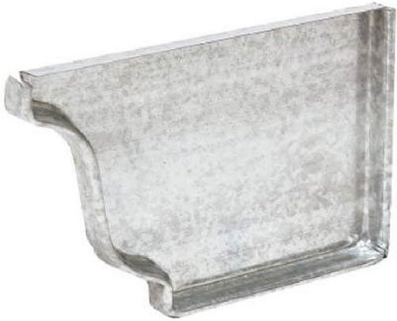 AMERIMAX HOME PRODUCTS 15206 4-Inch Mill Finish Galvanized Right End Cap - Product Image