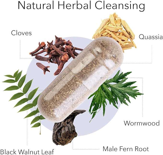 Kroeger Herb Products, Wormwood Herb, Black Walnut, Clove, Quassia, Worm Wood Detox Cleanse - Vegetarian Capsules, Non-GMO, Gluten Free, No Preservatives or Fillers - 100 Capsules, Made in USA - Image 3